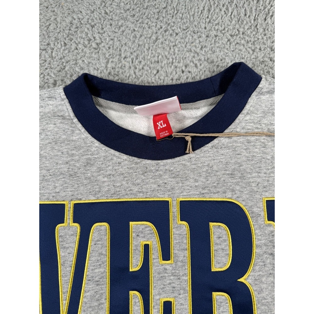 Mitchell Ness Michigan Wolverines Sweatshirt Mens XL Gray Full Field Fleece Y2K - Picture 5 of 11